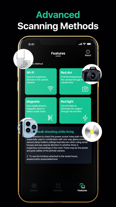Hidden Camera Finder nearby device scanning screen