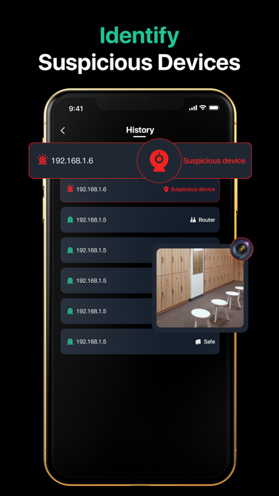 Hidden Camera Finder suspicious device results screen
